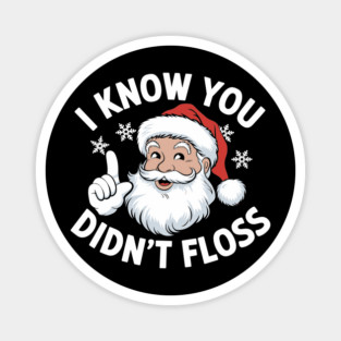 Sarcastic Santa I Know You Didn’t Floss Funny Christmas Magnet