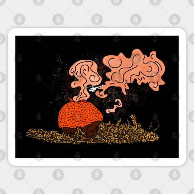 Helicopter Puffball Mushroom Sticker by H. R. Sinclair