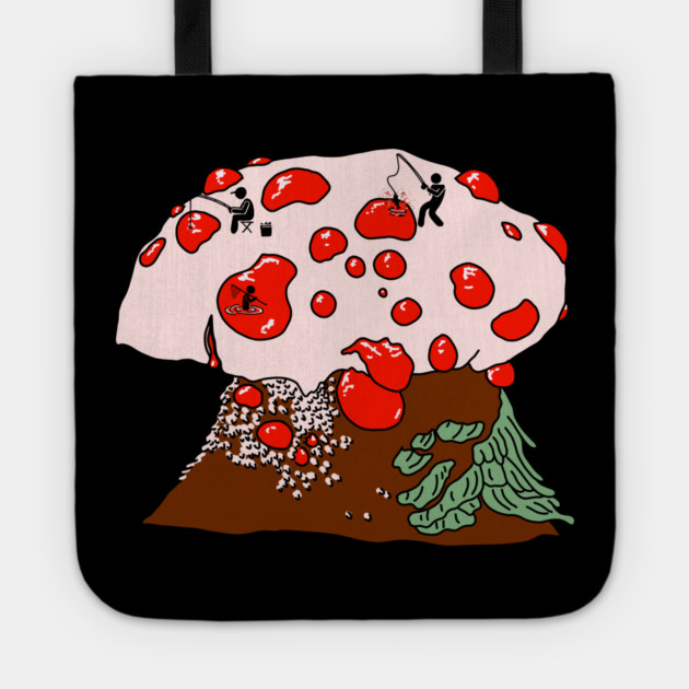 Fishing on Bleeding Tooth Mushroom Tote by H. R. Sinclair
