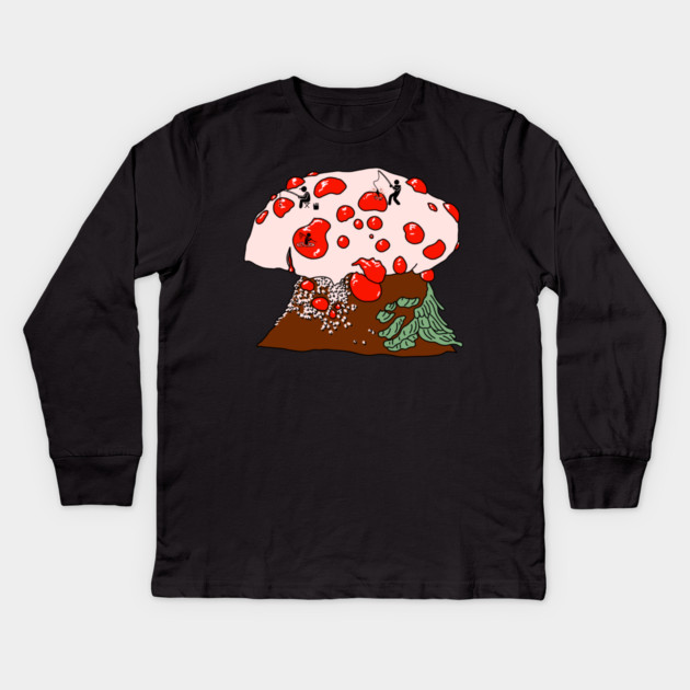Fishing on Bleeding Tooth Mushroom Kids Long Sleeve T-Shirt by H. R. Sinclair