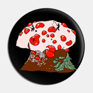 Fishing on Bleeding Tooth Mushroom Pin