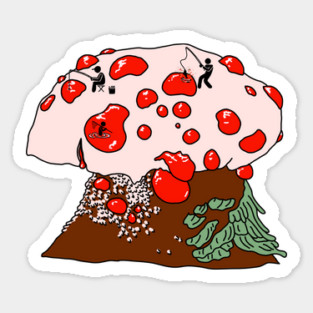 Fishing on Bleeding Tooth Mushroom Sticker