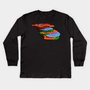 Golfing on Shelf Mushrooms Kids Long Sleeve T-Shirt