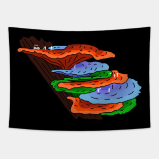 Golfing on Shelf Mushrooms Tapestry