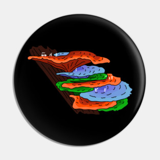 Golfing on Shelf Mushrooms Pin