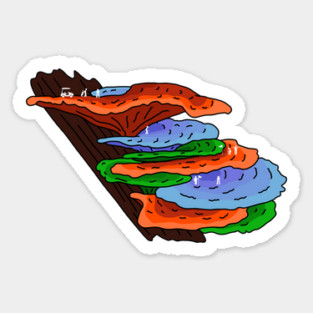 Golfing on Shelf Mushrooms Sticker