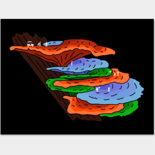 Golfing on Shelf Mushrooms Posters and Art