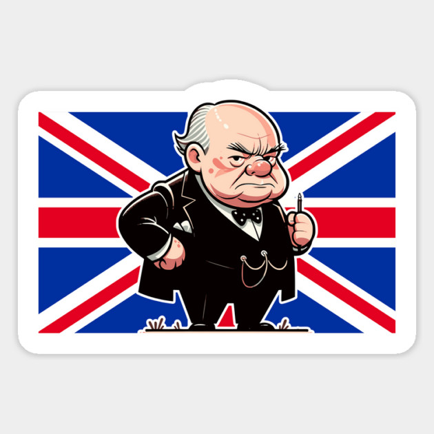 British Prime Minister Sir Winston Churchill Union Jack British History Magnet by Yesteeyear