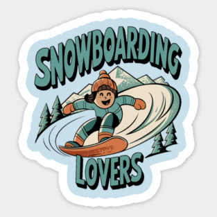 snowboarding lovers Sticker