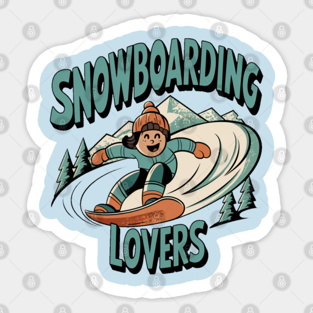 snowboarding lovers Sticker by Pixel Threads 