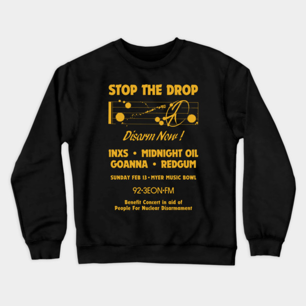 Stop The Drop Concert Front Print Crewneck Sweatshirt by Timeless Chaos