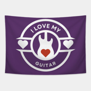 I Love My Guitar Tapestry