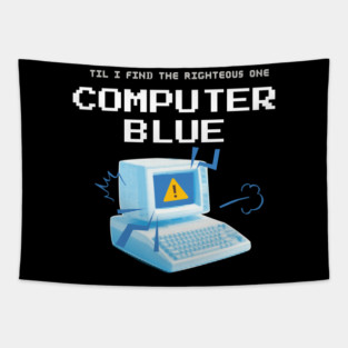 Computer Blue Tapestry