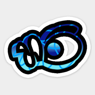 blue squiggle chicken head Sticker