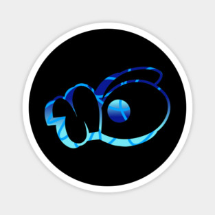 blue squiggle chicken head Magnet