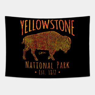 Yellowstone National Park Walking Bison Tapestry