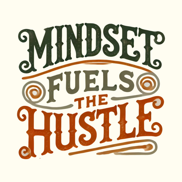 Motivational Quote, Mindset Fuels the Hustle, Success by logiamerch