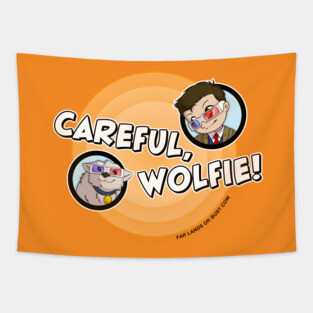 Careful, Wolfie! (Bullseye) Tapestry