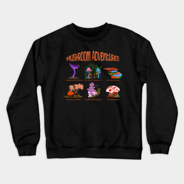 Funny Mushroom Adventures Crewneck Sweatshirt by H. R. Sinclair