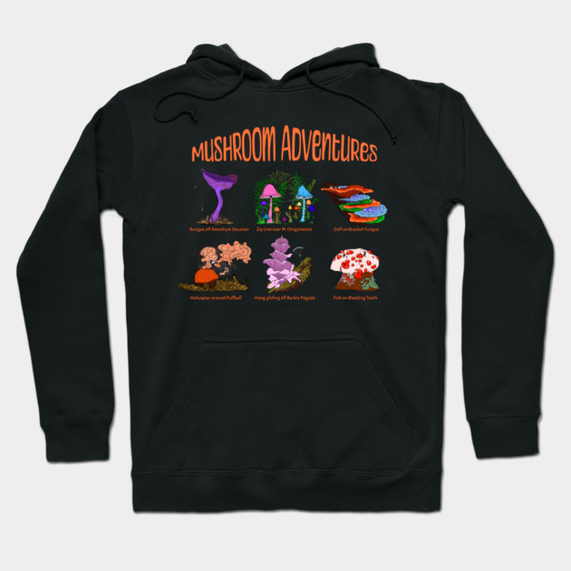 Funny Mushroom Adventures Hoodie by H. R. Sinclair