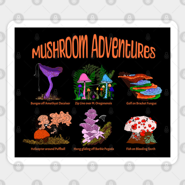 Funny Mushroom Adventures Sticker by H. R. Sinclair
