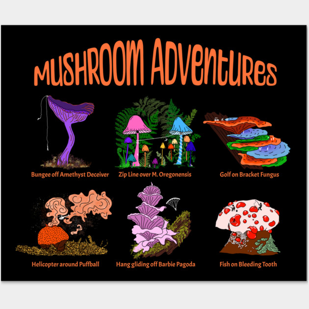 Funny Mushroom Adventures Wall Art by H. R. Sinclair