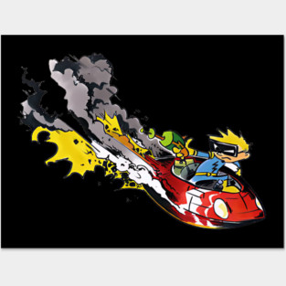 CARTOON CALVIN AND SPACEMEN SPIFF GHOST HOBBES BLOOM COUNTY COMICS 2 Posters and Art