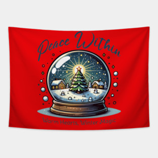 Peace within  warm Heart,winter magic Tapestry