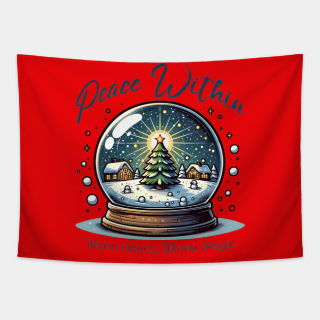 Peace within  warm Heart,winter magic Tapestry by Nizar clothing store 