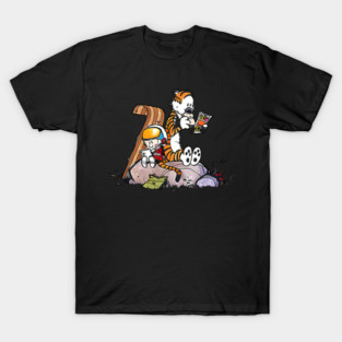 SPACEMAN SPIFF GHOST CALVIN AND HOBBES CARTOON ALIEN ADVENTURE 5 T-Shirt