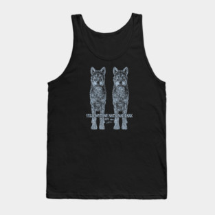 Yellowstone National Park, Creepy Twin Wolves Tank Top