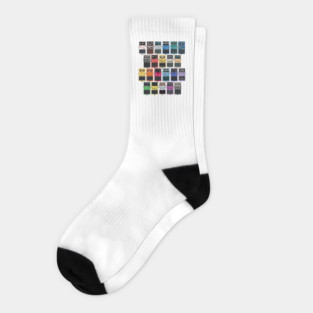 Guitar Effects Pedal Collage Design Socks
