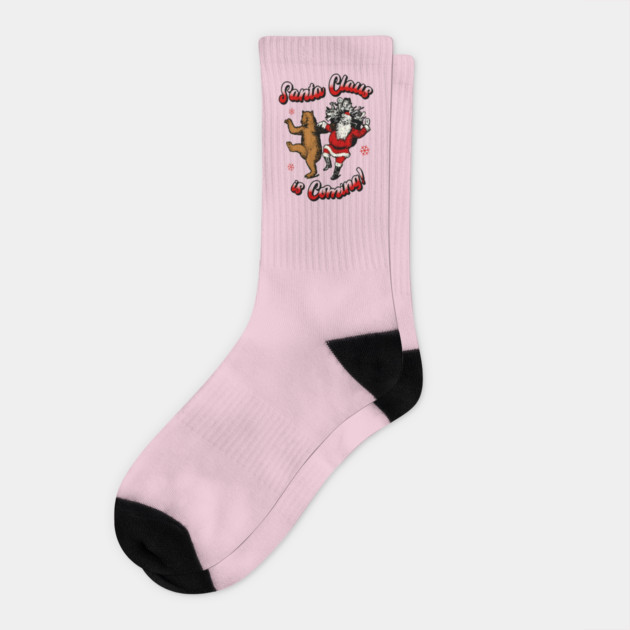 Merry Christmas gift Santa Claus is coming Socks by Nizar clothing store 