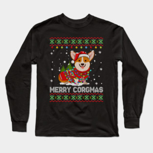 Corgi Dog Merry Corgmas Santa Corgi Ugly Christmas Xmas Long Sleeve T-Shirt