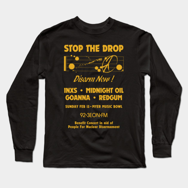 Stop The Drop Concert Front & Back Print Long Sleeve T-Shirt by Timeless Chaos