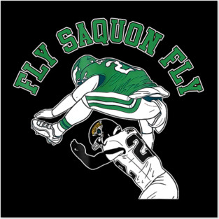 Fly Saquon Fly Eagles Barkley The Reverse Hurdle 2024 T-Shirt Posters and Art