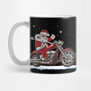 Santa Claus Riding A Motorbike Christmas Funny Mug
