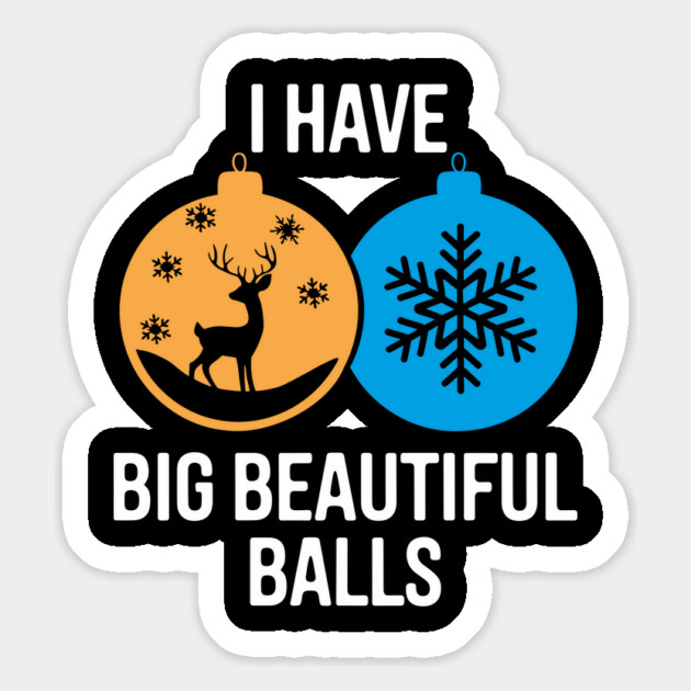 I Have Big Beautiful Balls Naughty Christmas Humor Pun Magnet by Anticorporati