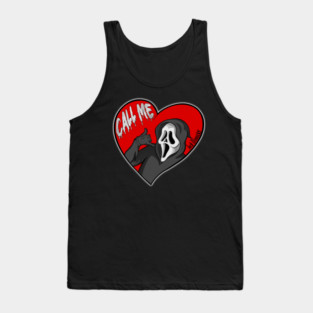 Ghostface call me heart red scream ghost-face valentine, horror Tank Top