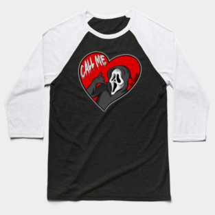 Ghostface call me heart red scream ghost-face valentine, horror Baseball T-Shirt