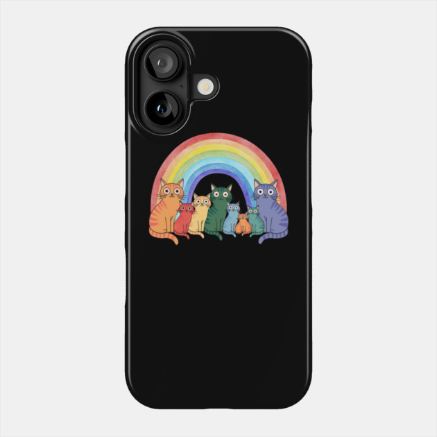 Rainbow Cats Phone Case by Creatifly Graphic Tees