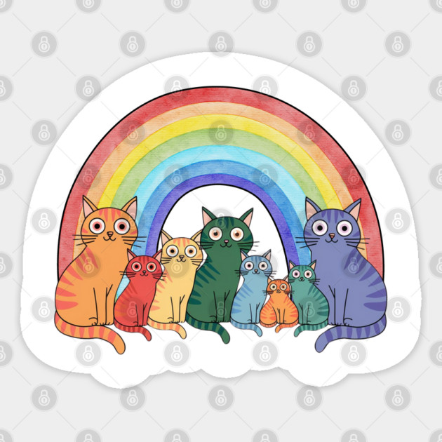 Rainbow Cats Sticker by Creatifly Graphic Tees