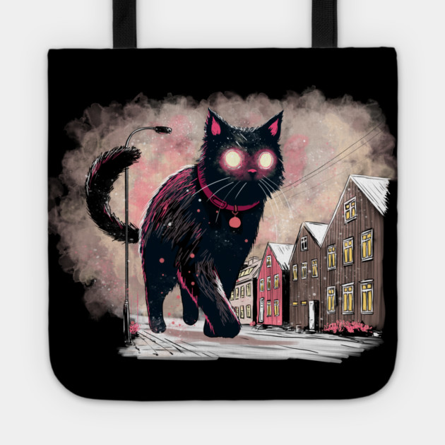 Icelandic Christmas Yule Cat Tote by H. R. Sinclair