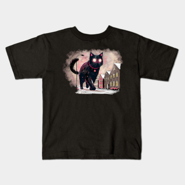 Icelandic Christmas Yule Cat Kids T-Shirt by H. R. Sinclair