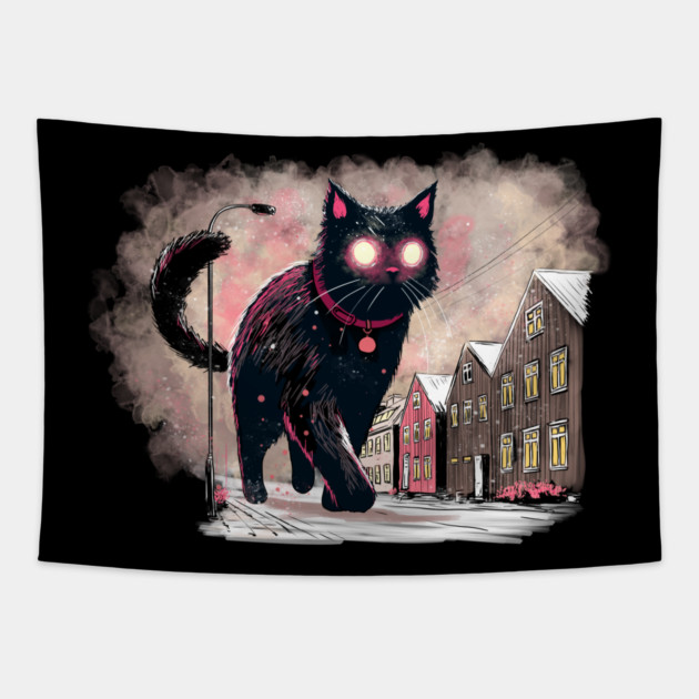 Icelandic Christmas Yule Cat Tapestry by H. R. Sinclair