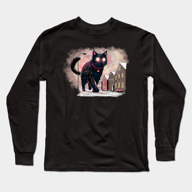 Icelandic Christmas Yule Cat Long Sleeve T-Shirt by H. R. Sinclair