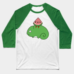 Watermelon Chameleon Baseball T-Shirt
