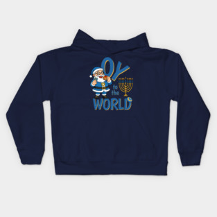 Hanukkah - Oy to the World - Jewish Humor Kids Hoodie