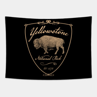 Yellowstone National Park Walking Bison Tapestry
