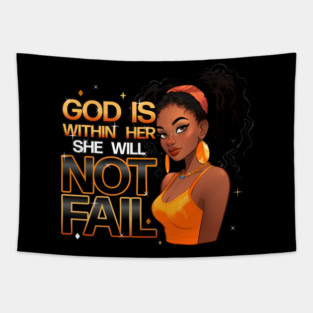 God Is With Her She Will Not Fail 2 Tapestry